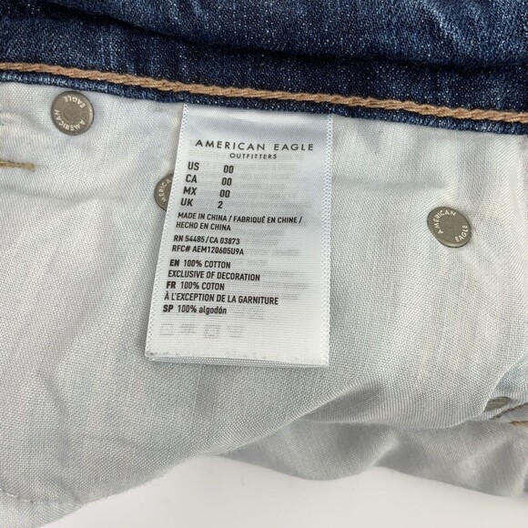 American Eagle TomGirl Shorts Distressed Jean Shortie 00 - Picture 5 of 11